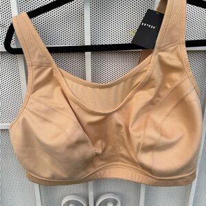 Deyllo Women’s Sports Bra Wireless Bra Full Coverage adj. straps 44G nude NWT